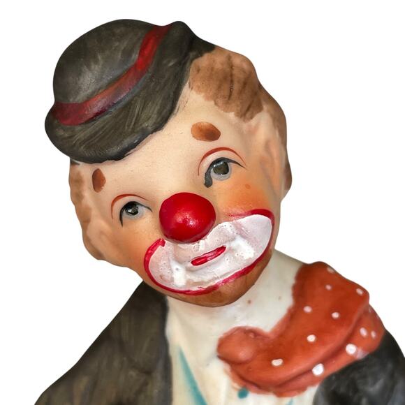 Albert E Price Clown Sitting On Globe Vintage 1980 Sad Hobo Porcelain Figurine - Picture 2 of 15
